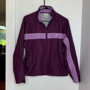 Vintage Reebok Purple Track Jacket Windbreaker Sporty Athleisure size medium
